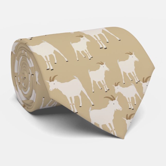 Cravate Motif animal de la ferme de chèvres (Roulé)
