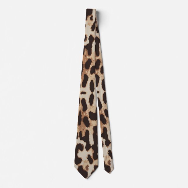 Cravate Motif animal Empreinte de léopard (Devant)