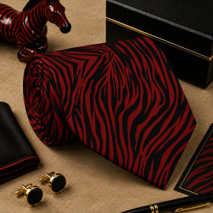 Cravate Motif animal sauvage zèbre classique