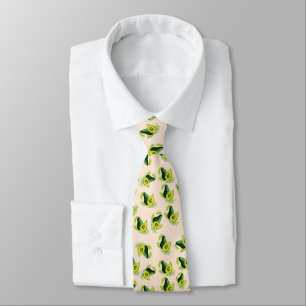 Cravate Motif Aquarelle Avocados Vert