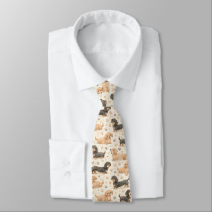 Cravate Motif aquarelle de chiot adorable (1)