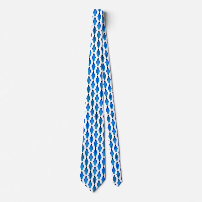 Cravate Motif Art déco 3 en bleu (Devant)
