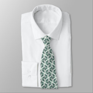 Cravate Motif Art Déco élégant avec feuillage vert