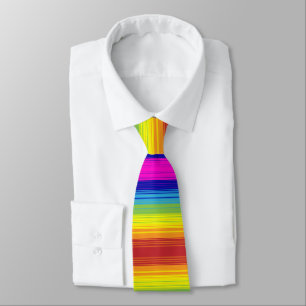 Cravate Motif artistique coloré Rainbow Stripes arrière - 