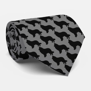 Cravate Motif belge Sheepdog Silhouettes Amoureux des chie