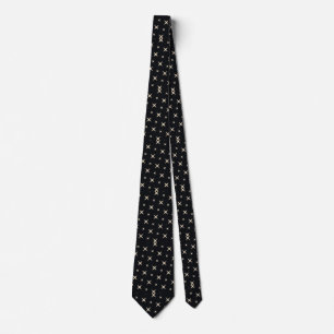 Cravate Motif Black et White Star