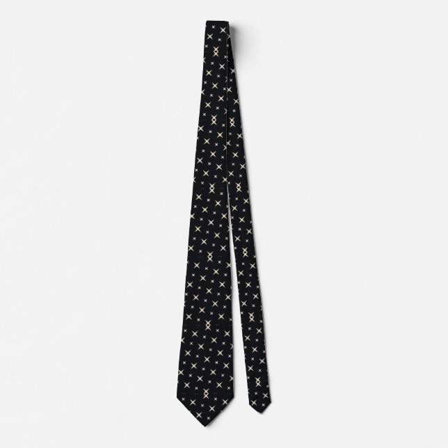 Cravate Motif Black et White Star (Devant)