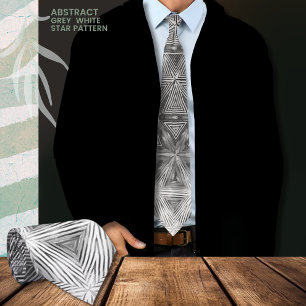 Cravate Motif Black Grey Star