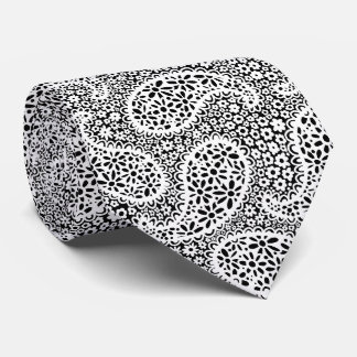 Cravate Motif blanc Paisley Daisy