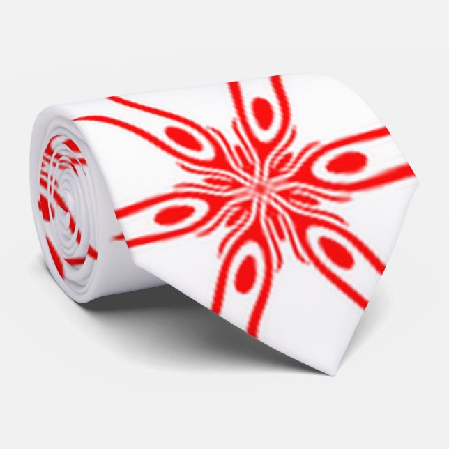 Cravate motif blanc rouge A 2-22 (Roulé)