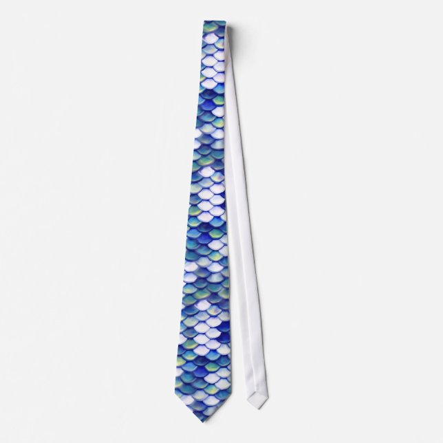 Cravate Motif bleu de peau de sirène (Devant)