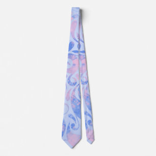 Cravate Motif bleu et rose en pastel doux de remous