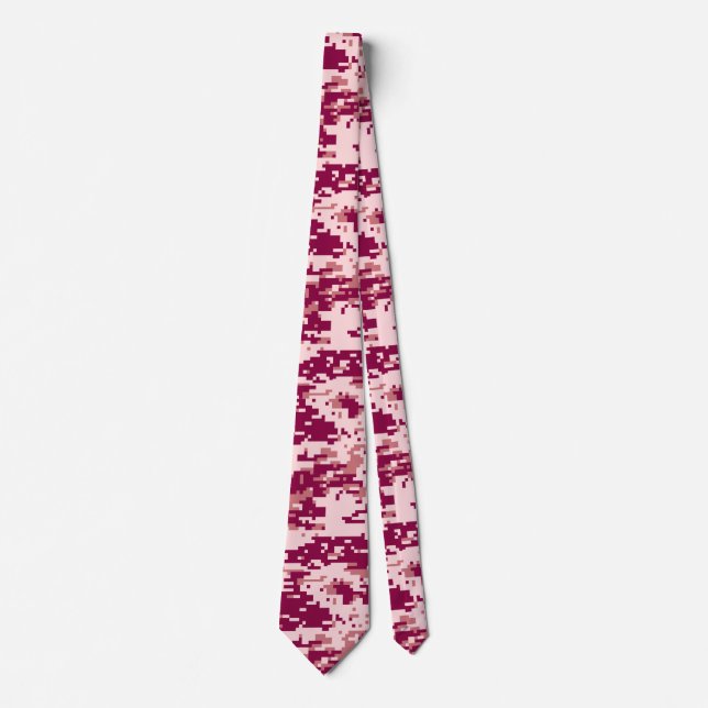 Cravate Motif Camo numérique rose (Devant)