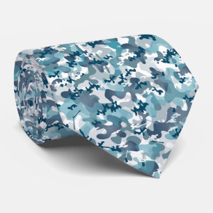 Cravate Motif camouflage Camo bleu dans les tons marine