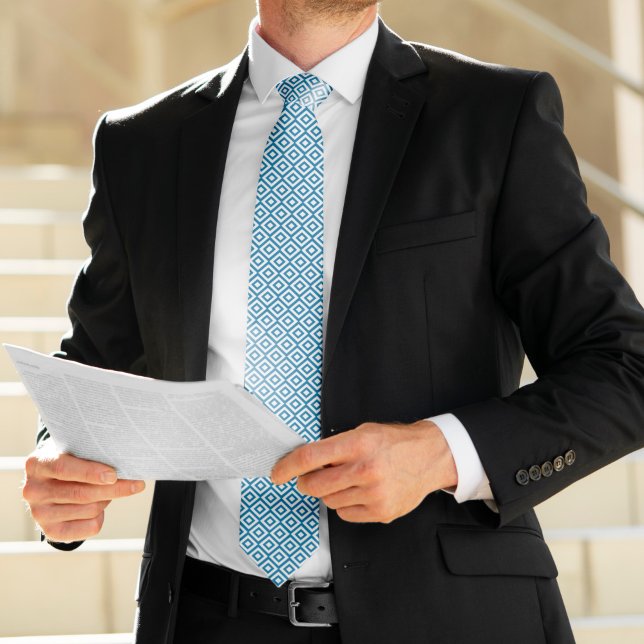 Cravate Motif Carreau bleu des Caraïbes (Créateur téléchargé)