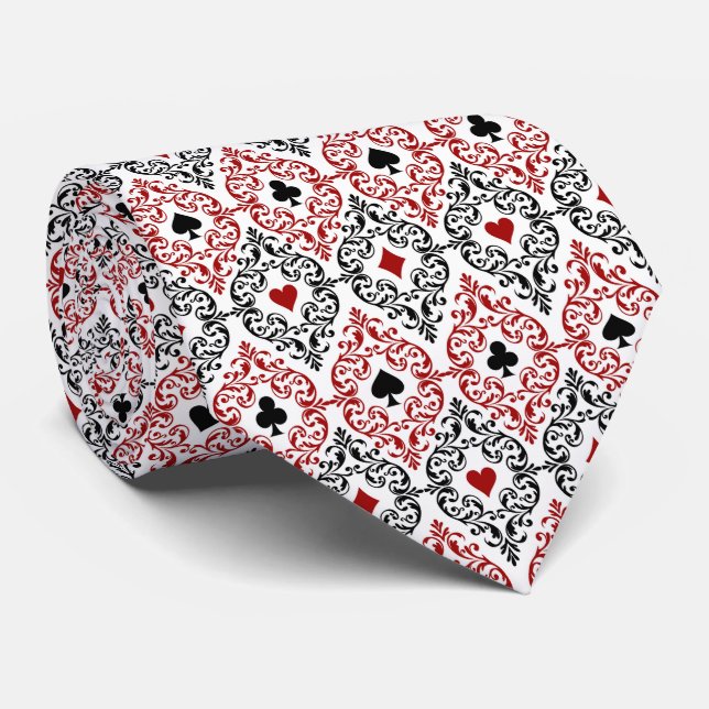 Cravate motif carrelé Casino mignon (Roulé)