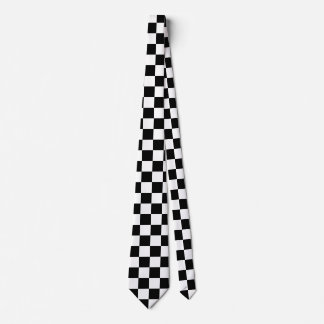 Cravate Motif Checkered noir et blanc