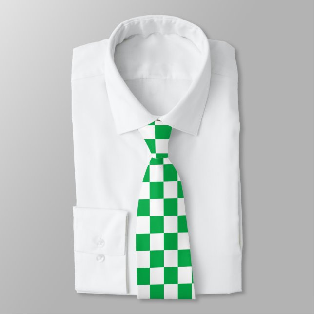Cravate motif chèque blanc cool (Attaché)