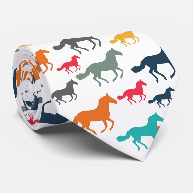 Cravate Motif Cheval mignon (Roulé)