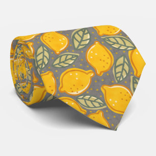 Cravate Motif Citron Agrumes
