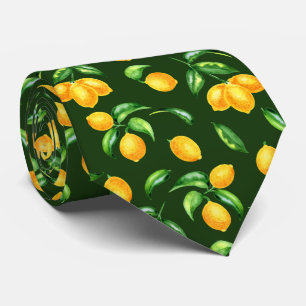 Cravate Motif Citron Agrumes
