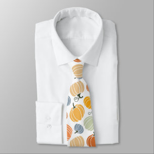 Cravate Motif Citrouille d'automne coloré