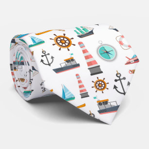 Cravate Motif coloré à thème nautique
