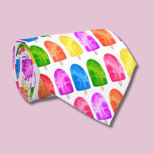 Cravate Motif coloré de sucette glacée Popsicle