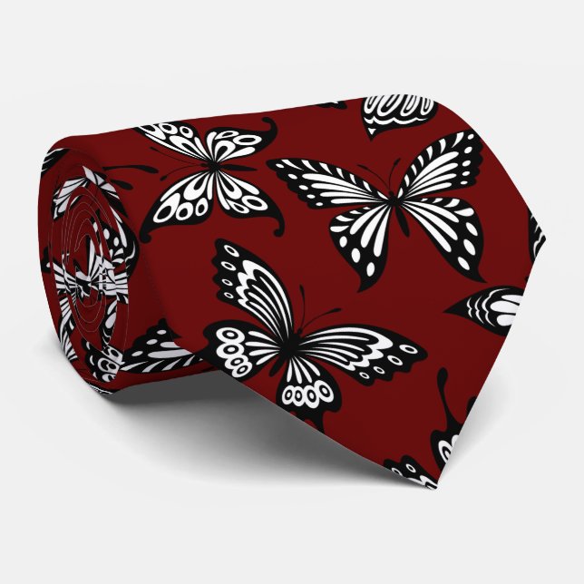 Cravate Motif coloré papillon (Roulé)
