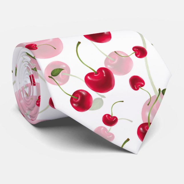 Cravate motif cool carrelé cerisier (Roulé)
