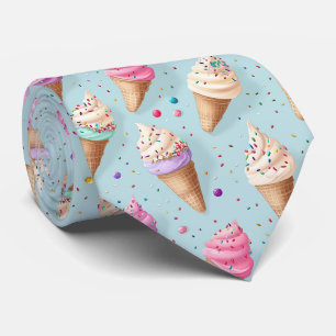 Cravate motif cool carrelé crème glacée