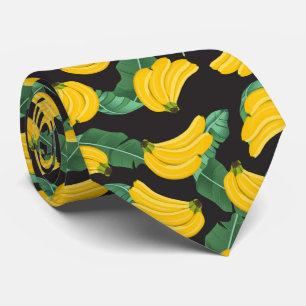 Cravate motif cool carrelé de bananes