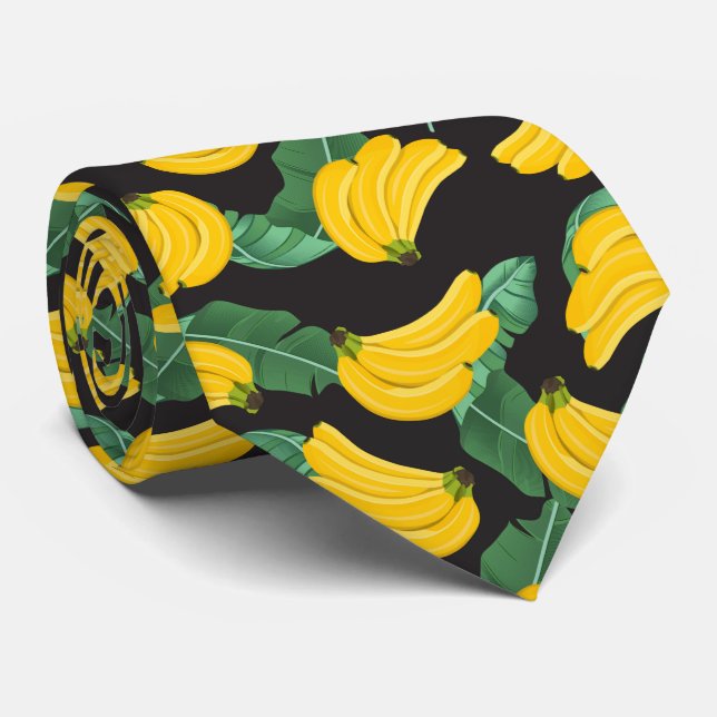 Cravate motif cool carrelé de bananes (Roulé)