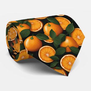 Cravate motif cool carrelé orange