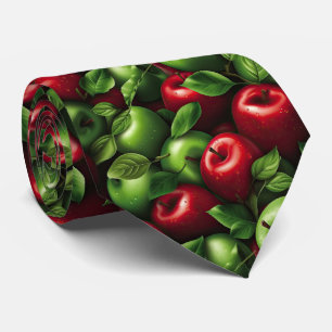 Cravate motif cool carrelé rouge vert pomme