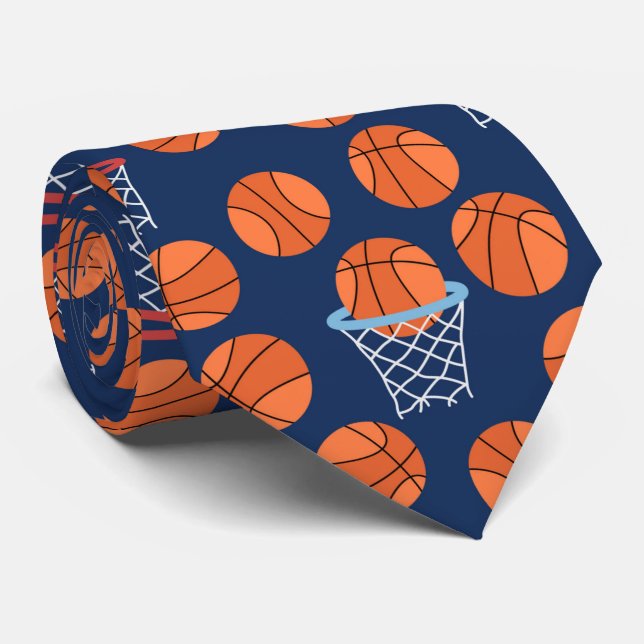 Cravate motif cool de basket-ball (Roulé)