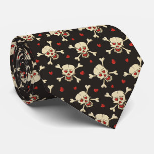 Cravate Motif crâne avec coeur