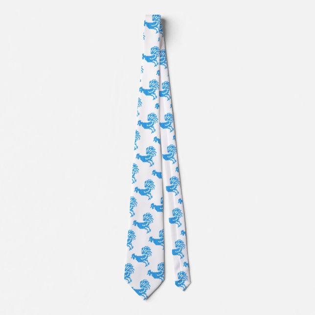 Cravate Motif croisé Blue Roosters (Devant)