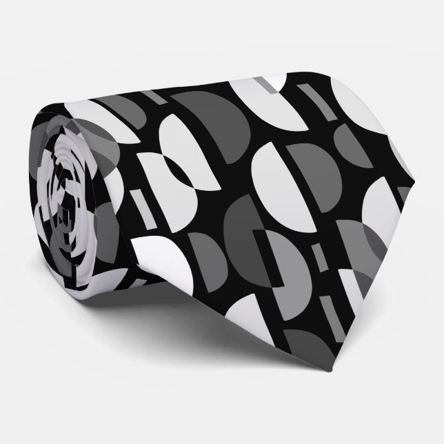 Cravate Motif croissant 010921 - Monochrome (Roulé)