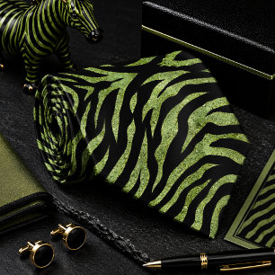 Cravate Motif d'animal sauvage Zèbre scintillant