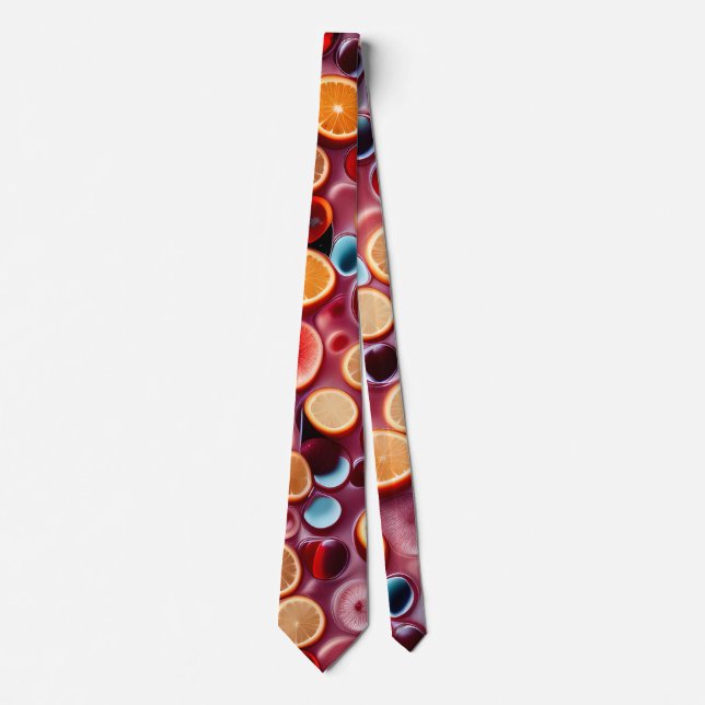 Cravate Motif d'aquarelle Campari Soda Juice (Devant)