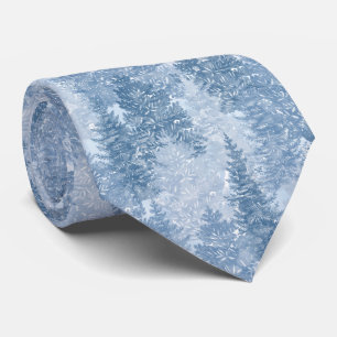 Cravate Motif d'arbre à pin bleu
