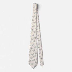 Cravate Motif d'art en ligne de papillon
