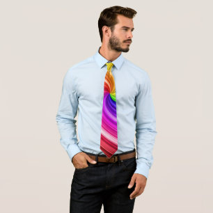 Cravate Motif d'art en spirale coloré Tie Dye Rainbow Swir