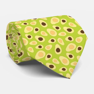 Cravate motif d'avocat vert