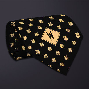Cravate Motif de badge de police noir