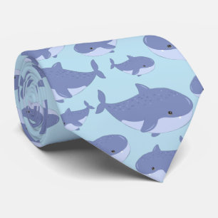 Cravate Motif de baleines de plage en carrés mignons 