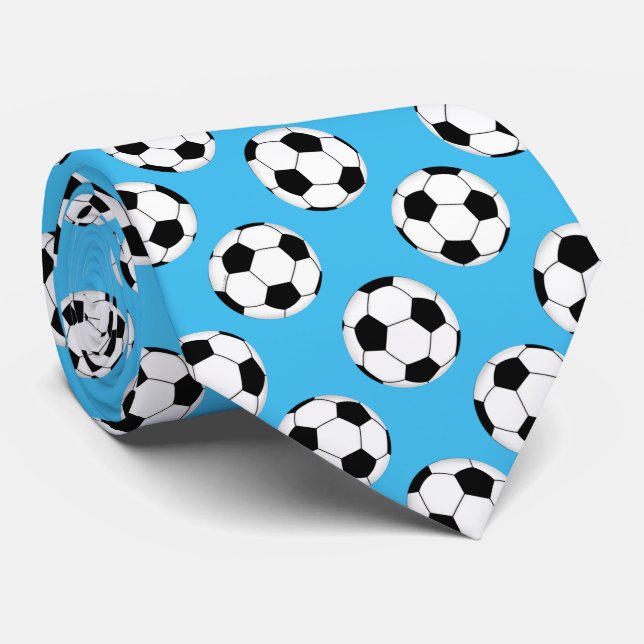Cravate Motif de balle de football (Roulé)