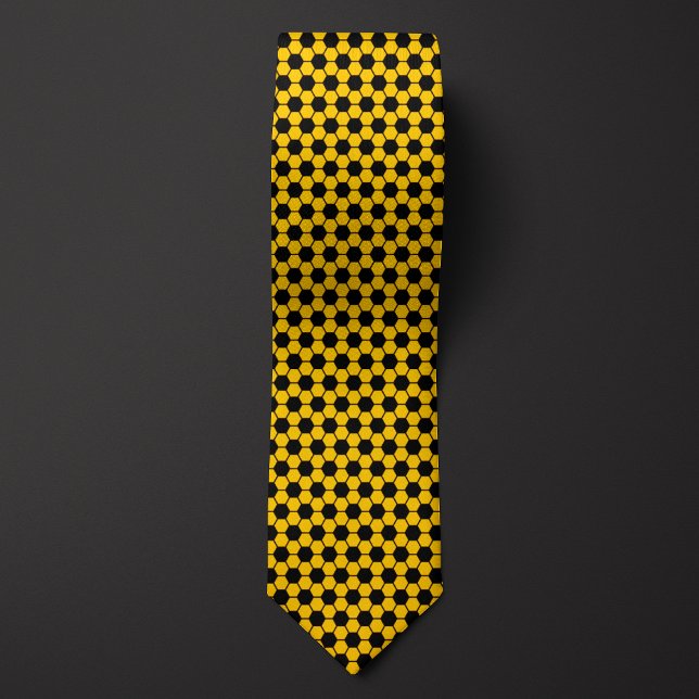 Cravate Motif de balle de football Football jaune (Créateur téléchargé)