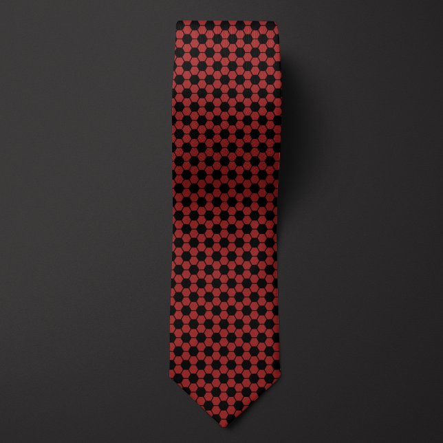 Cravate Motif de balle de football Football rouge Garnet (Créateur téléchargé)